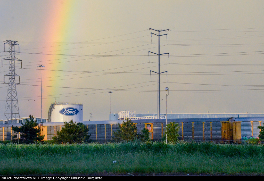 Rainbow behind Ford Dearborn Truck Assembly Plant